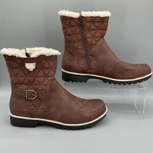 JBU Women’s Gabriella Water Resistant Moto Boots Brown Size 10M
